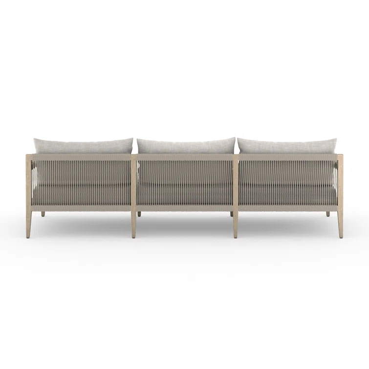 Sherwood 93" Gray Teak Outdoor 3-Seat Sofa