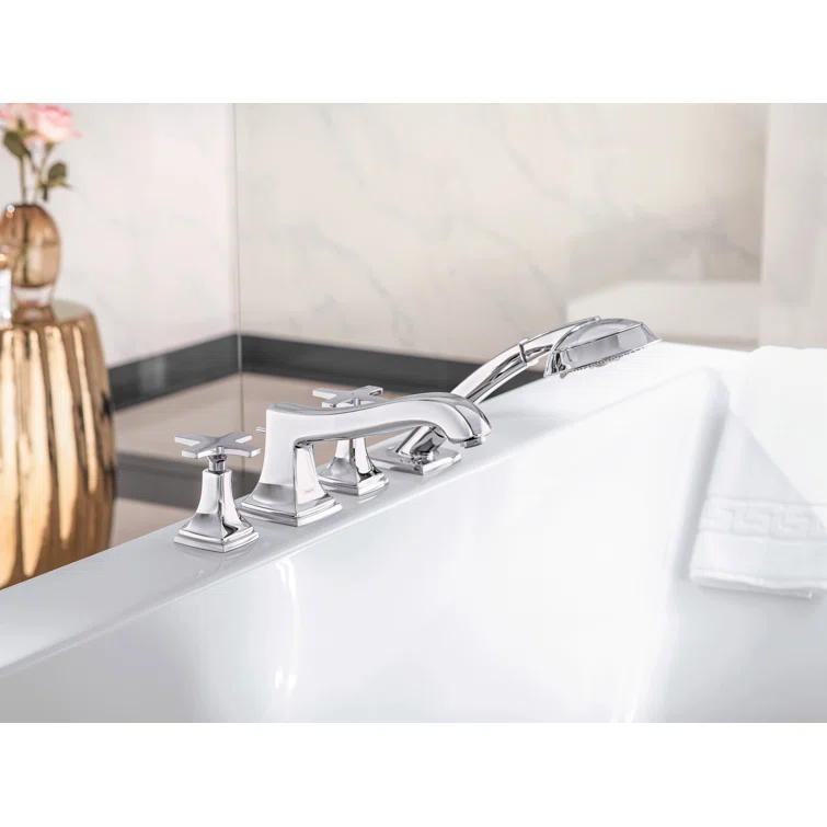 Hansgrohe Metropol Classic 4-Hole Roman Tub Set Trim with 1.8 GPM Handshower Trim Set Only