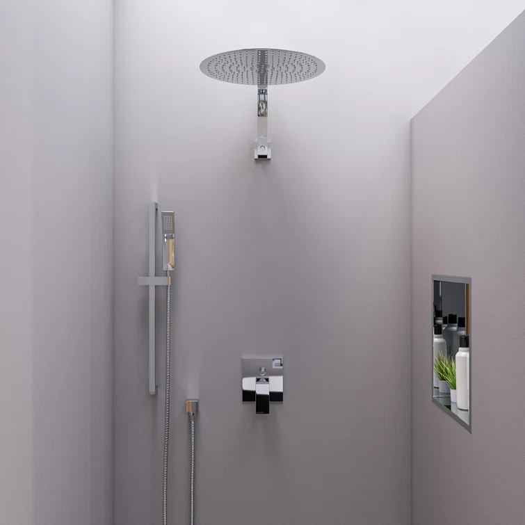 12" Square Raised Wall Mounted Shower Arm