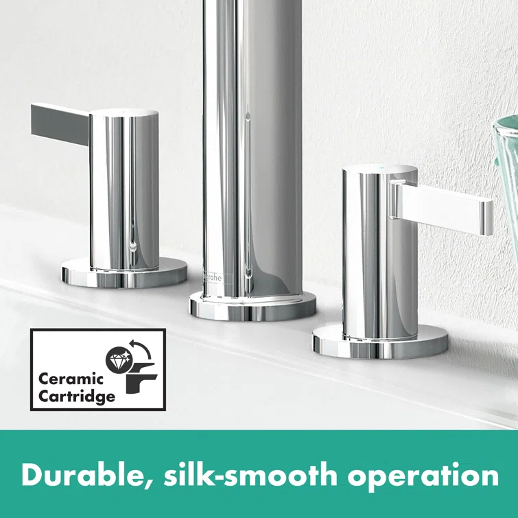 hansgrohe Finoris Widespread Faucet 110 with Pop-up Drain, 1.2 GPM