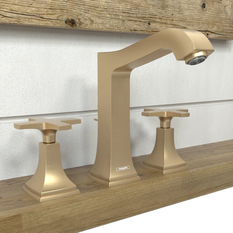 Hansgrohe Metropol Classic Widespread Faucet 160 with Cross Handles and Drain Assembly, 1.2 GPM