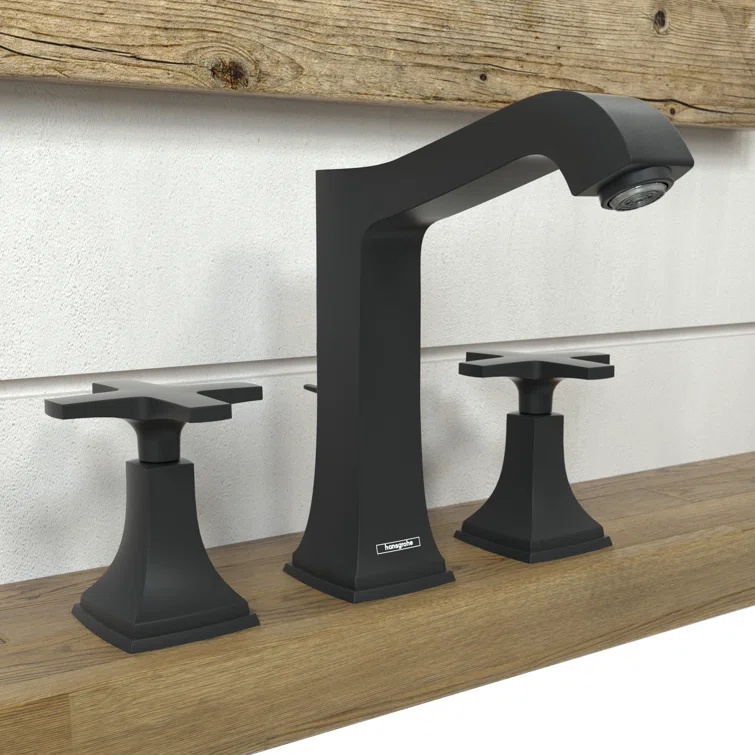 Hansgrohe Metropol Classic Widespread Faucet 160 with Cross Handles and Drain Assembly, 1.2 GPM