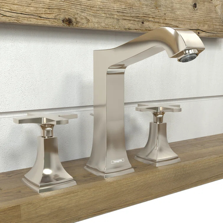 Hansgrohe Metropol Classic Widespread Faucet 160 with Cross Handles and Drain Assembly, 1.2 GPM