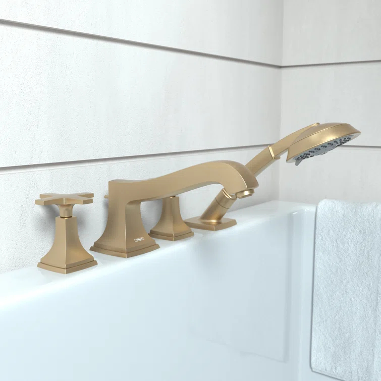Hansgrohe Metropol Classic 4-Hole Roman Tub Set Trim with 1.8 GPM Handshower Trim Set Only