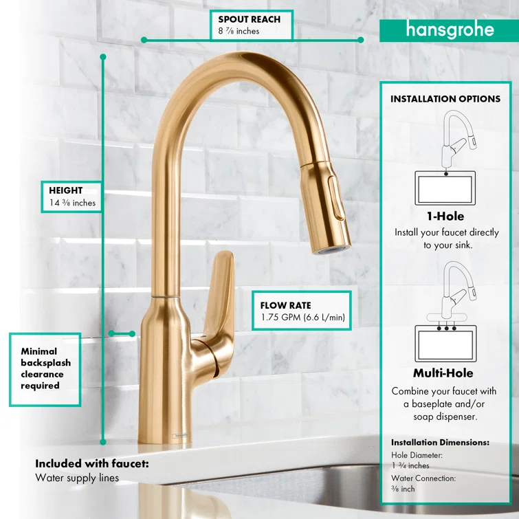 Focus N Prep Kitchen Faucet with 2-Spray Pull-Down, 1.75 GPM