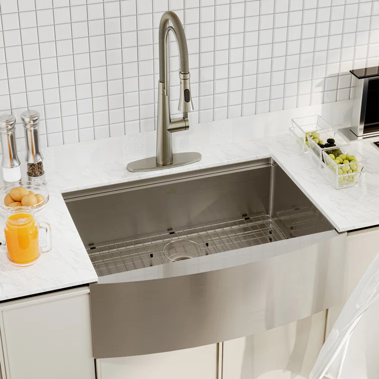 30" L x 22" W Apron Farmhouse Kitchen Sink with Faucet Included