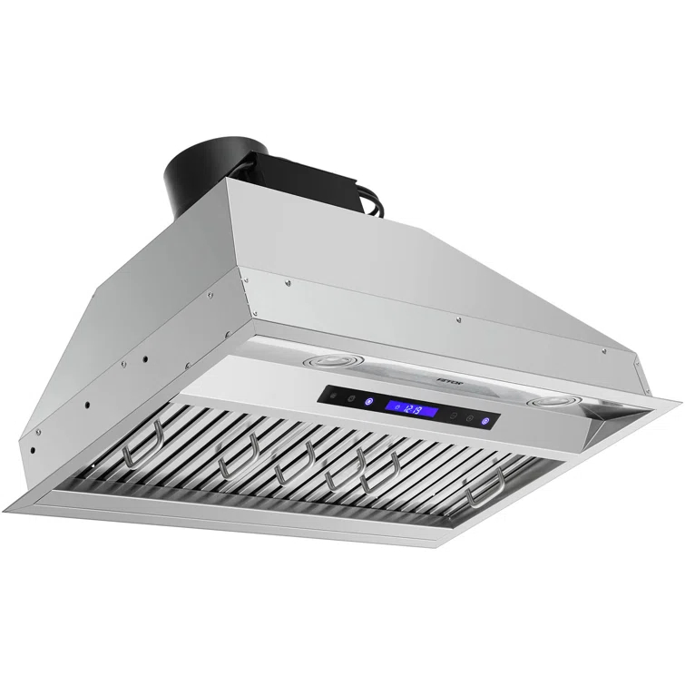VEVOR 900-CFM 4-Speed 30-inch Ducted Insert Range Hood with Charcoal Filter and Light Included