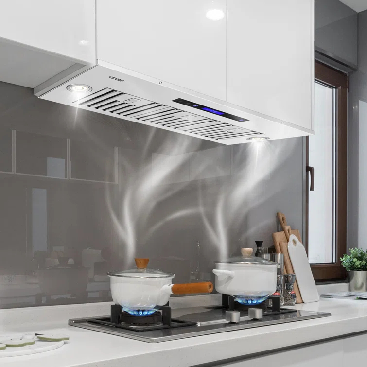 VEVOR 36" 900 CFM 4 Speed Ducted Insert Range Hood with Charcoal Filter and Light