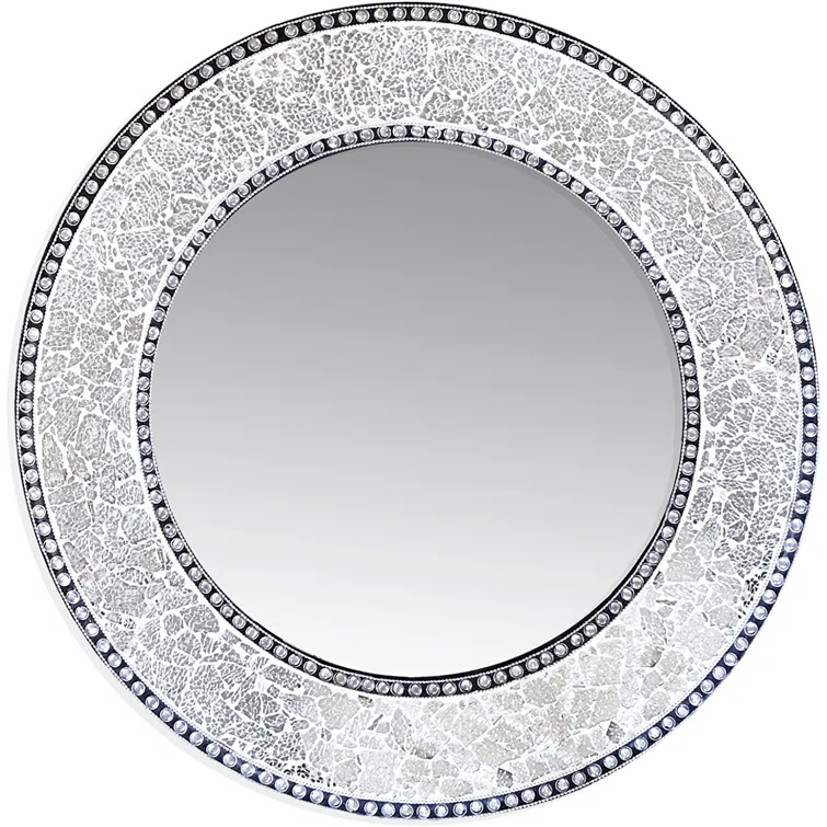 World Menagerie Cobberas Manufactured Wood, Glass Round Wall Mirror