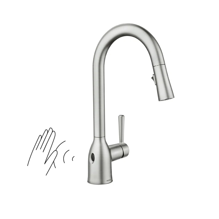Moen Adler MotionSense Wave Single Handle Pulldown Kitchen Faucet with Power Clean Technology
