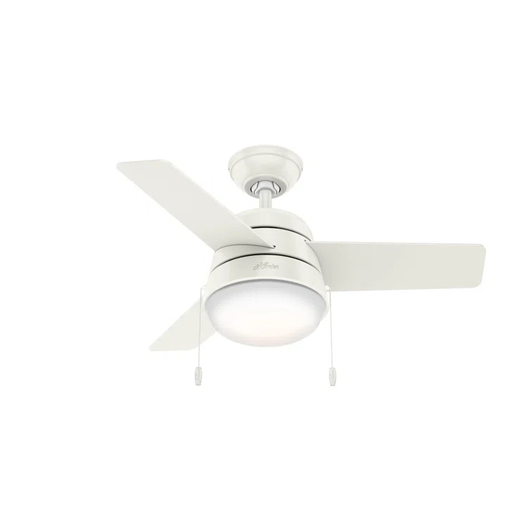 Aker 36" 3 - Blade Standard Ceiling Fan with Lights and Pull Chains