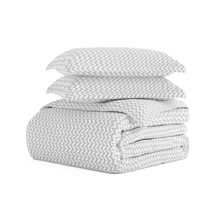 Simply Soft™ Puffed Chevron Pattern Duvet Cover Set