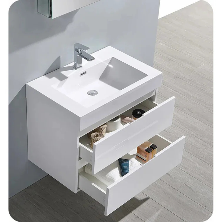 Valencia 24" Wall Mount Single Sink Bathroom Vanity with Top and Sink (Faucet Not Included)