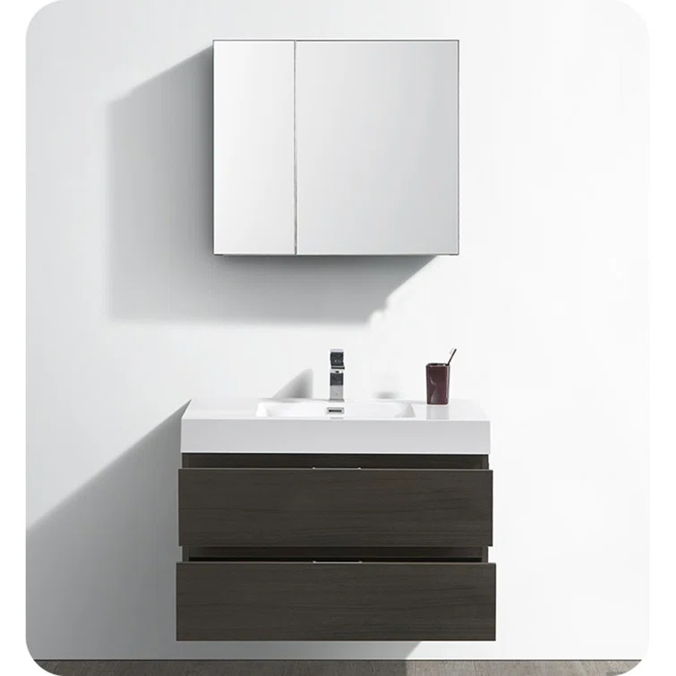 Valencia 36" Wall Mount Single Sink Bathroom Vanity with Top and Sink (Faucet Not Included)