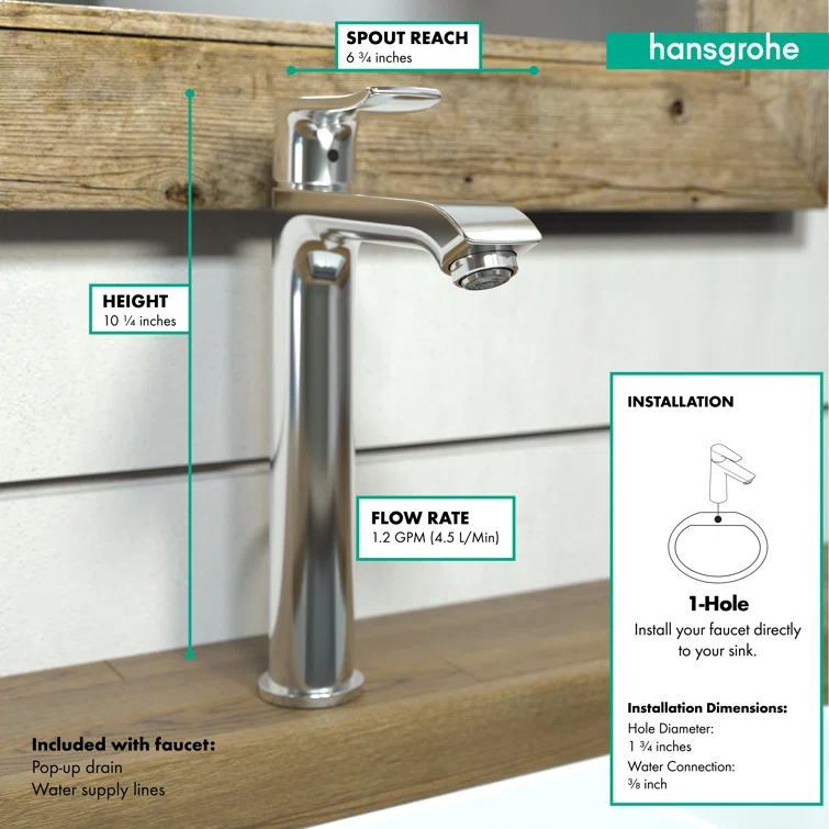 Metris E Vessel Sink Faucet