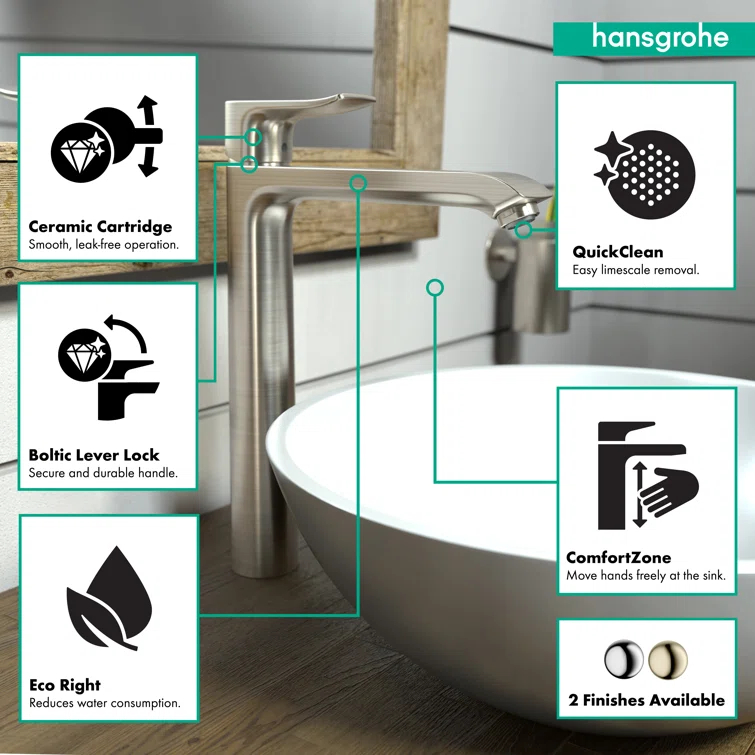 Metris E Standard Single Hole Bathroom Faucet with Drain Assembly