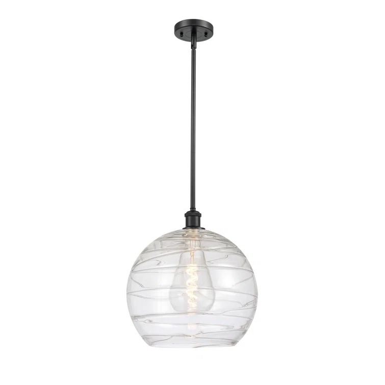 Athens Deco Swirl 1 - Light Single Drop Pendant Pendant