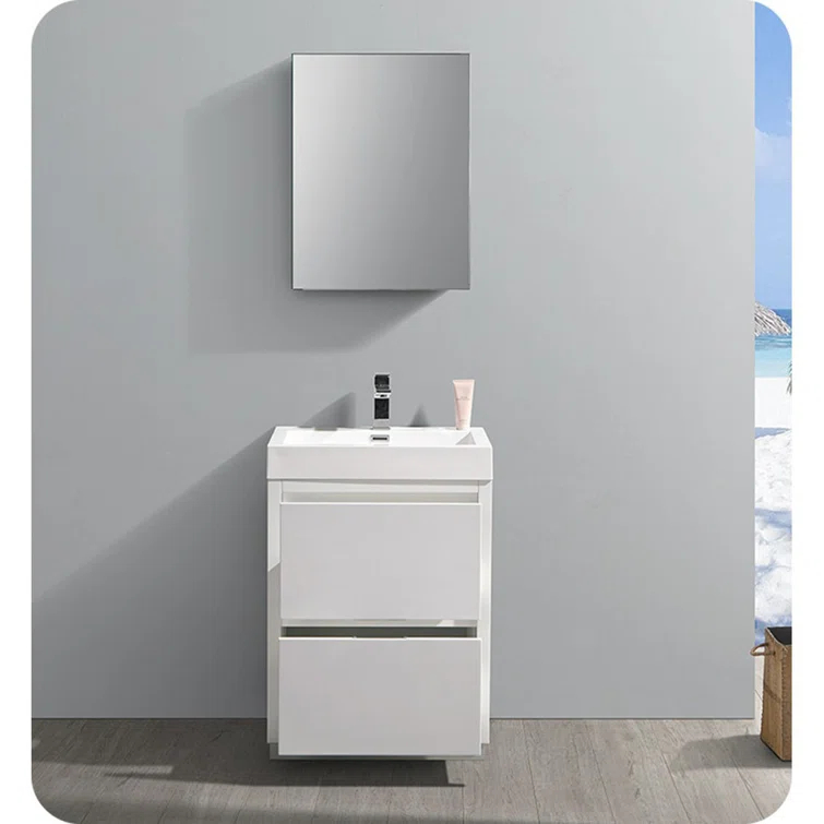 Valencia 24" Freestanding Single Sink Bathroom Vanity with Top and Sink (Faucet Not Included)