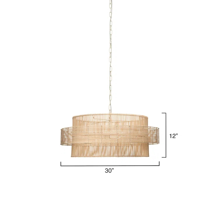 Gaia 2 Light Rattan Dimmable Pendant