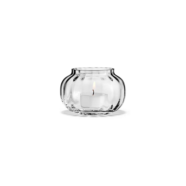 Clear Glass Primula Tealight Candle Holder