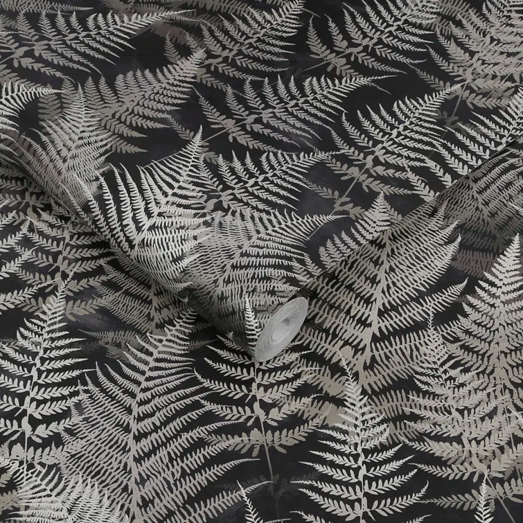 Clarissa Hulse Woodland Fern Charcoal Removable Wallpaper