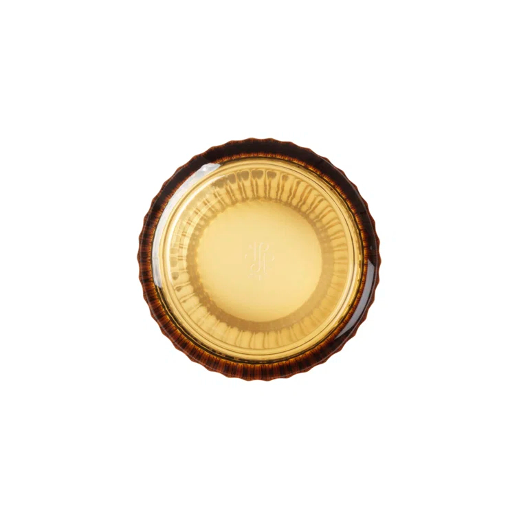 Amber Glass Ribbed 8.1" Table Vase