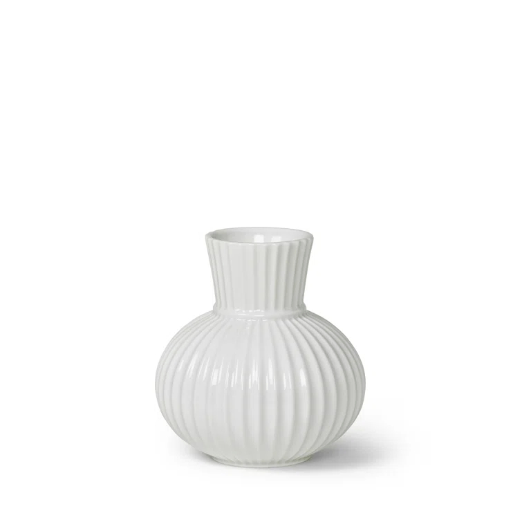 White Porcelain Decorative Table Vase, 5.7 Inches