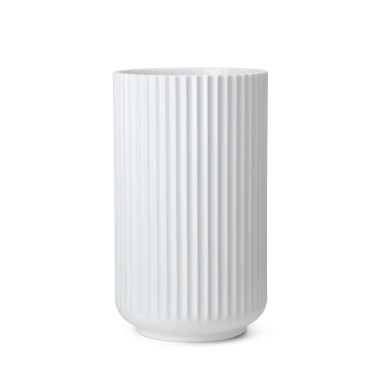 White Fluted Porcelain Decorative Table Vase