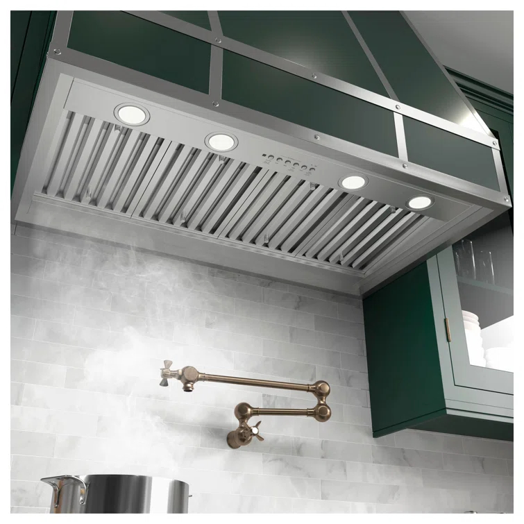 39.75" 1220 CFM Convertible Insert Range Hood in Stainless Steel with Nightlight Wi-Fi Remote Control Included