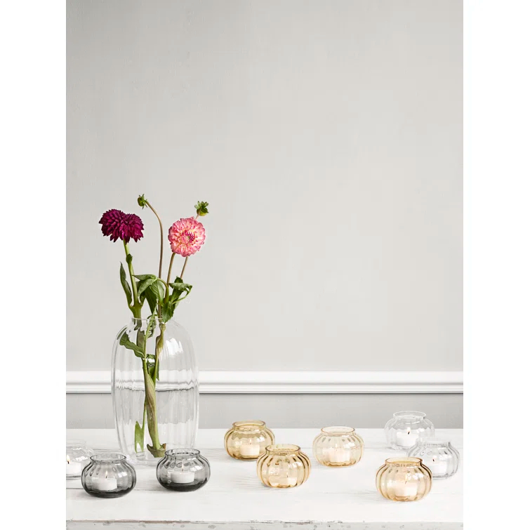 Clear Glass Primula Tealight Candle Holder