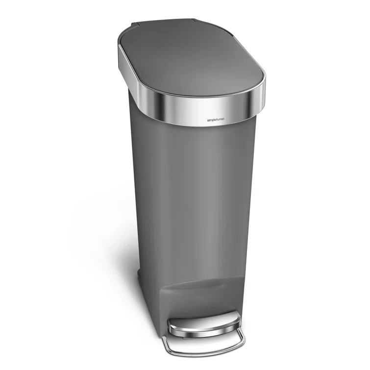 Simplehuman 10.6 Gallon Slim Kitchen Step Trash Can with Liner Rim