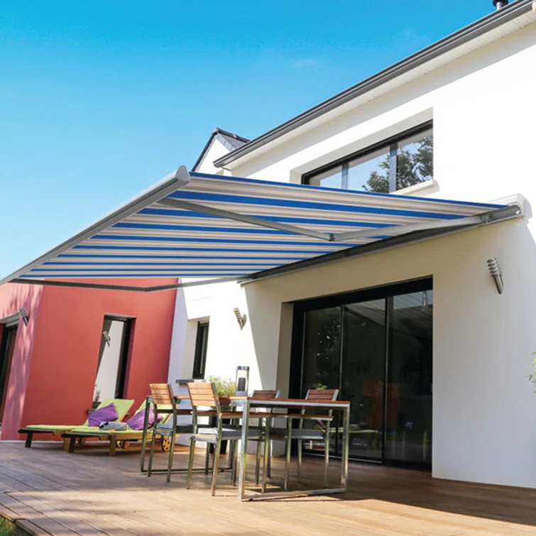 Advaning 10.5'' Fabric, Metal Cover Retractable Patio Awning