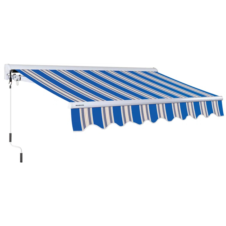 Advaning 10.5'' Fabric, Metal Cover Retractable Patio Awning