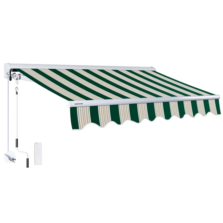 Advaning 10.5'' Fabric, Metal Cover Retractable Patio Awning