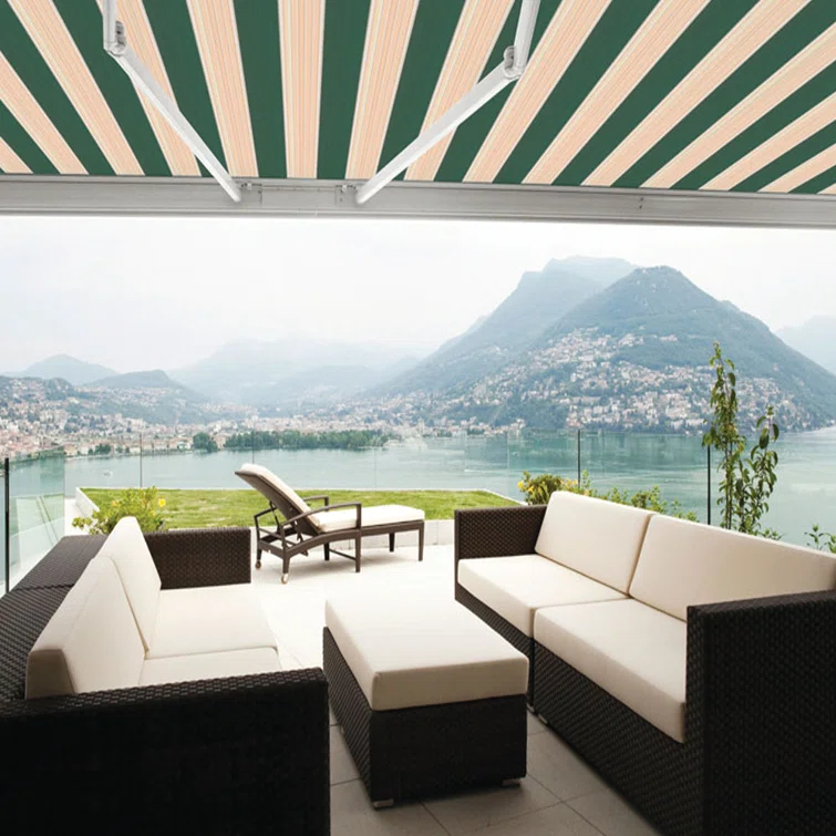 Advaning 10.5'' Fabric, Metal Cover Retractable Patio Awning
