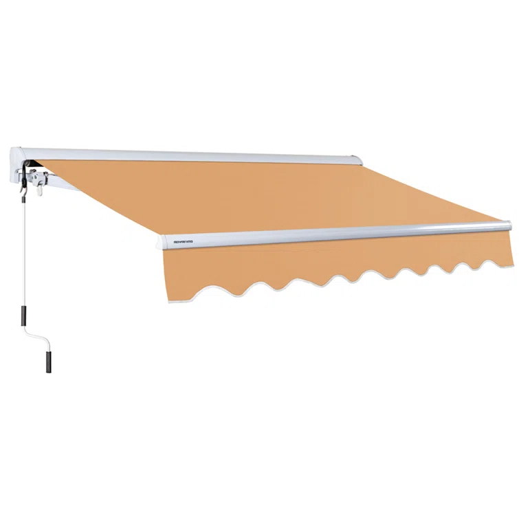 Advaning 10.5'' Fabric, Metal Cover Retractable Patio Awning