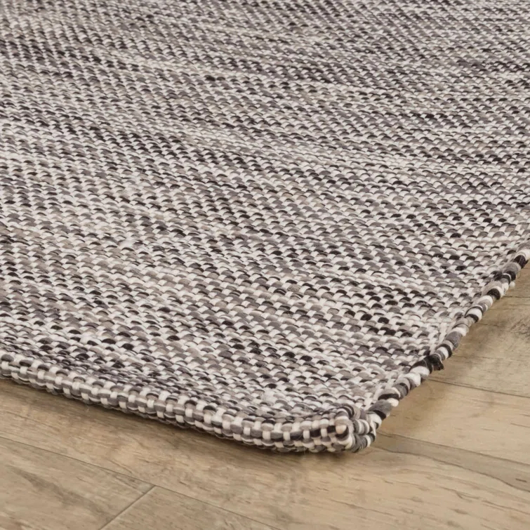 Solid Grey Handwoven Handwoven Indoor/Outdoor Rug