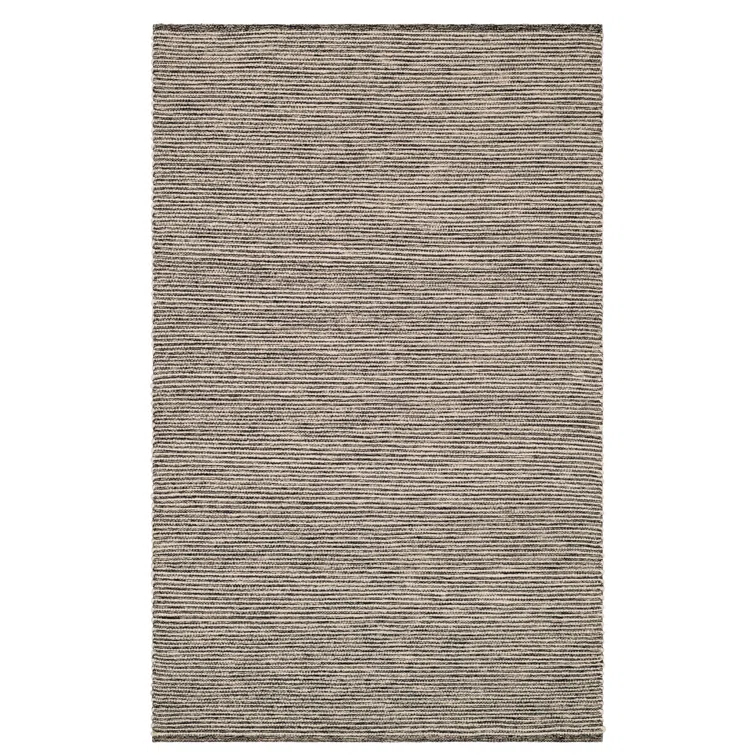 Mixed Stripe Black/Ivory Handwoven Rug