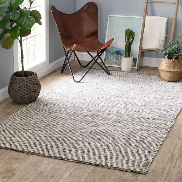 Mixed Stripe Black/Ivory Handwoven Rug