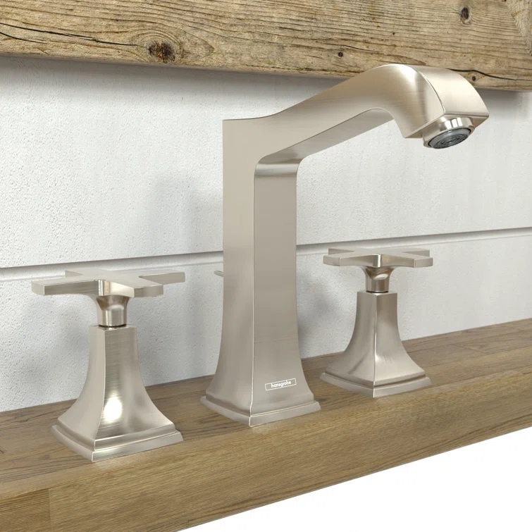 Hansgrohe Metropol Classic Widespread Faucet 160 with Cross Handles and Drain Assembly, 1.2 GPM