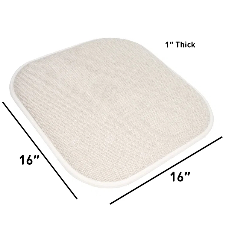 Alexis Memory Foam No Slip Back 16" x 16" Chair Pad Cushion