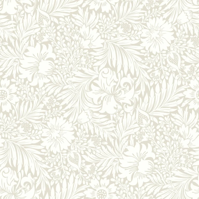 Modern Acanthus Peel + Stick Wallpaper by Erin & Ben Co. - Wicker