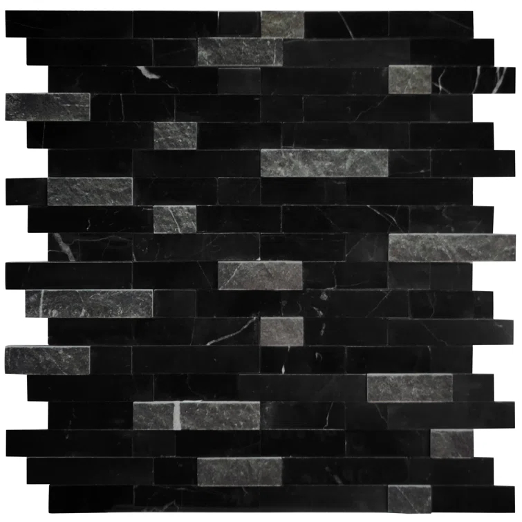 3D 11" x 12" Natural Stone Peel & Stick Mosaic Tile