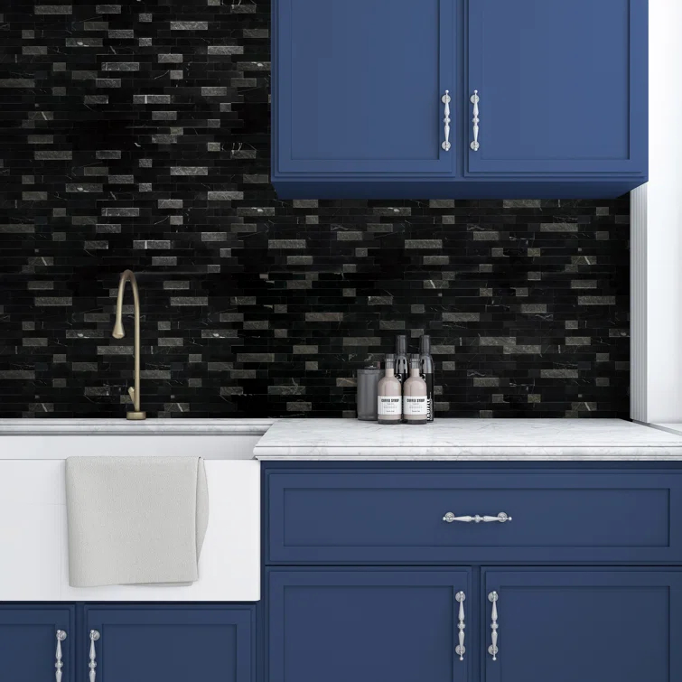 3D 11" x 12" Natural Stone Peel & Stick Mosaic Tile