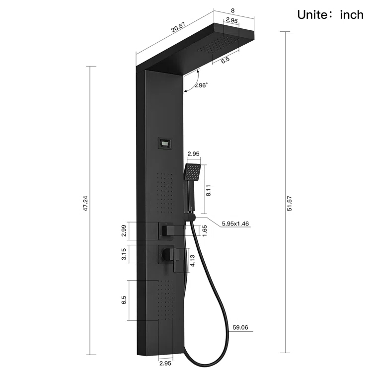51.57'' Shower Panel with Fixed Shower Head