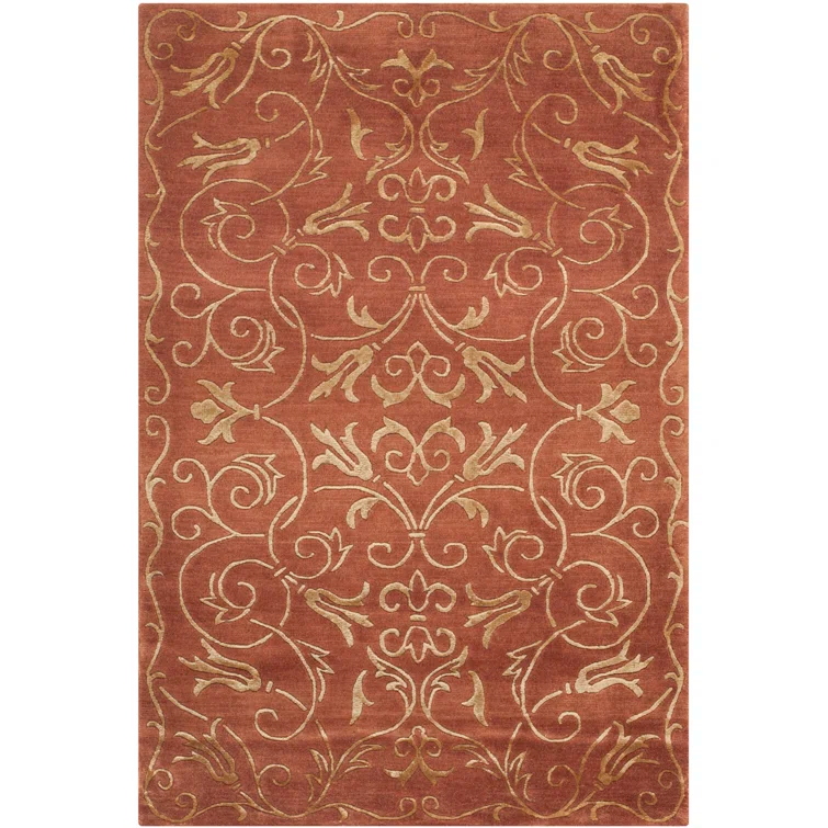 Hand Knotted Silk & Wool Pile Rug