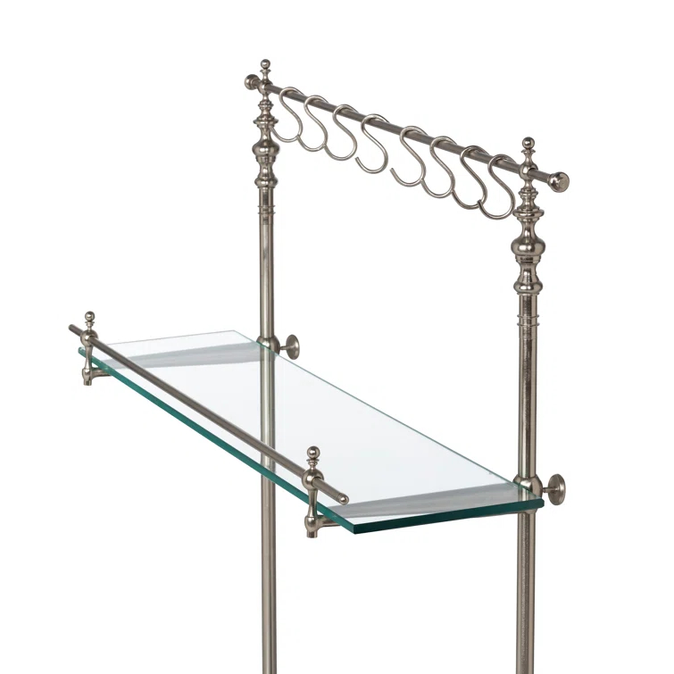 Black Marble and Iron Two-Shelf Bistro Rack