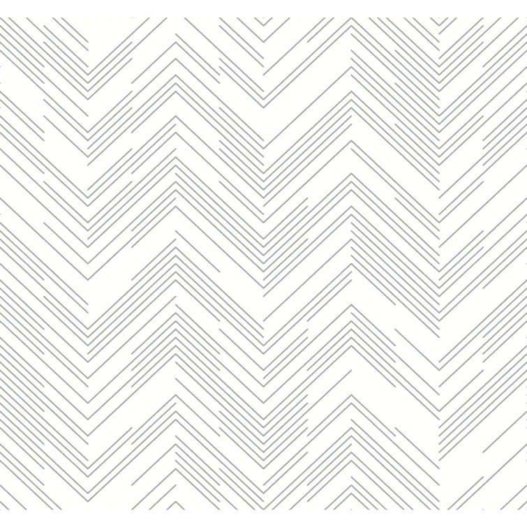 White and Silver Chevron Metallic Wallpaper Roll