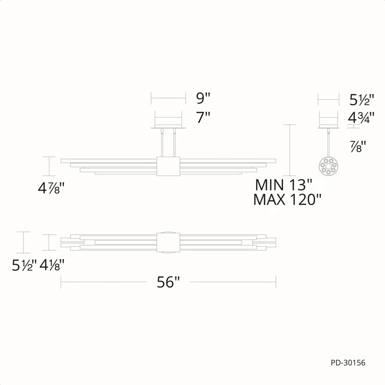 Luzerne 1 - Light LED Kitchen Island Pendant