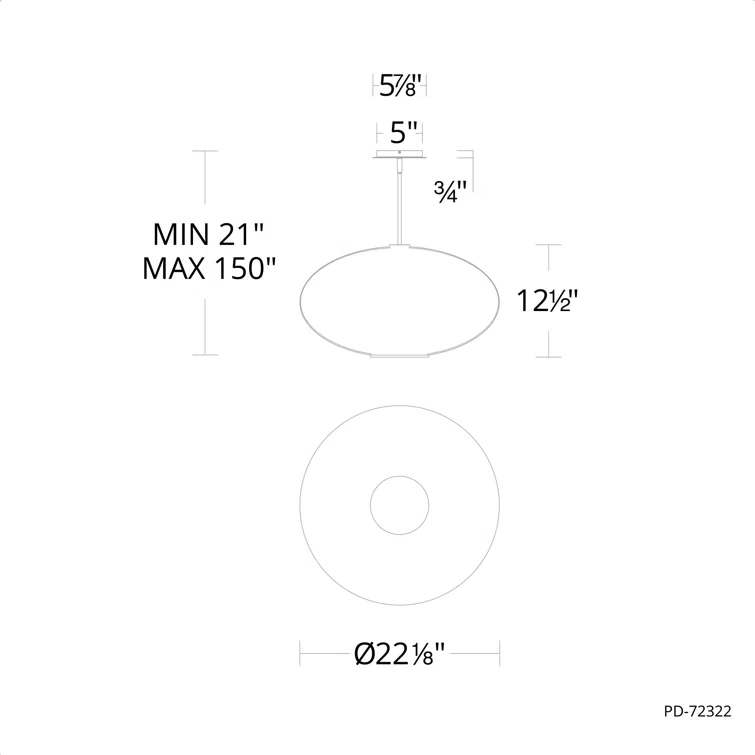 Illusion Dimmable LED Pendant With Oval Shaped Glass Shade, Adjustable Color Temperature